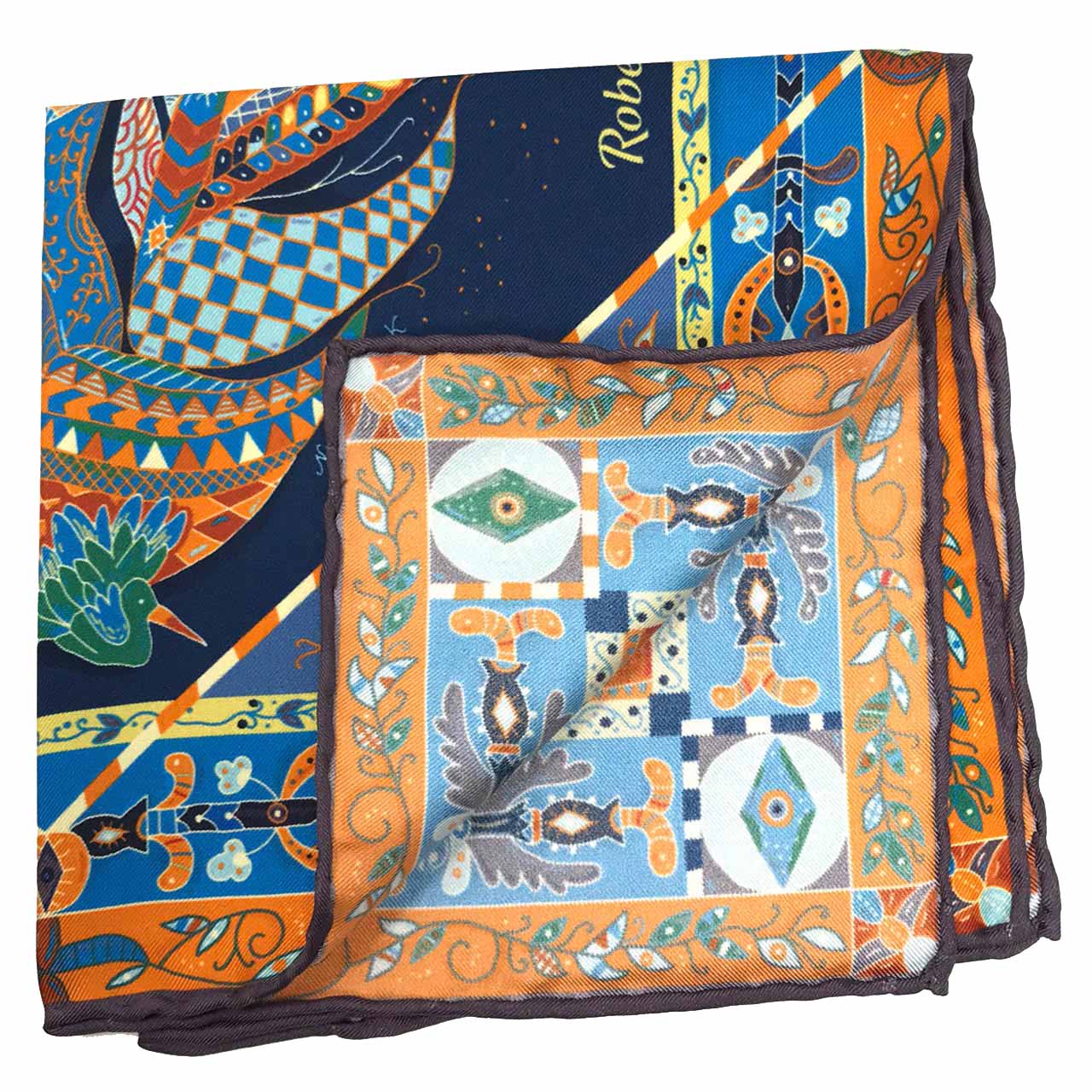 Aquarius Denim Blue Pocket Square