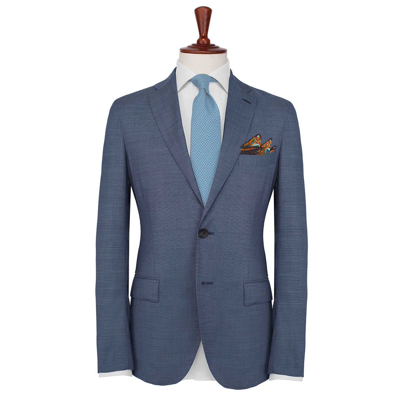 Aquarius Denim Blue Pocket Square