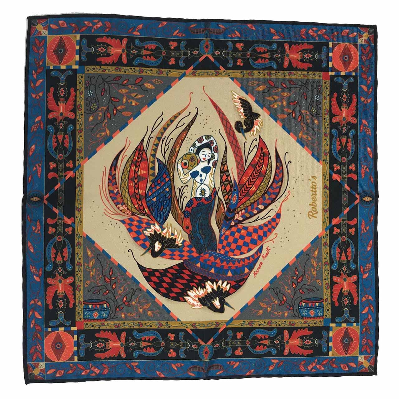 Aquarius Cream Pocket Square