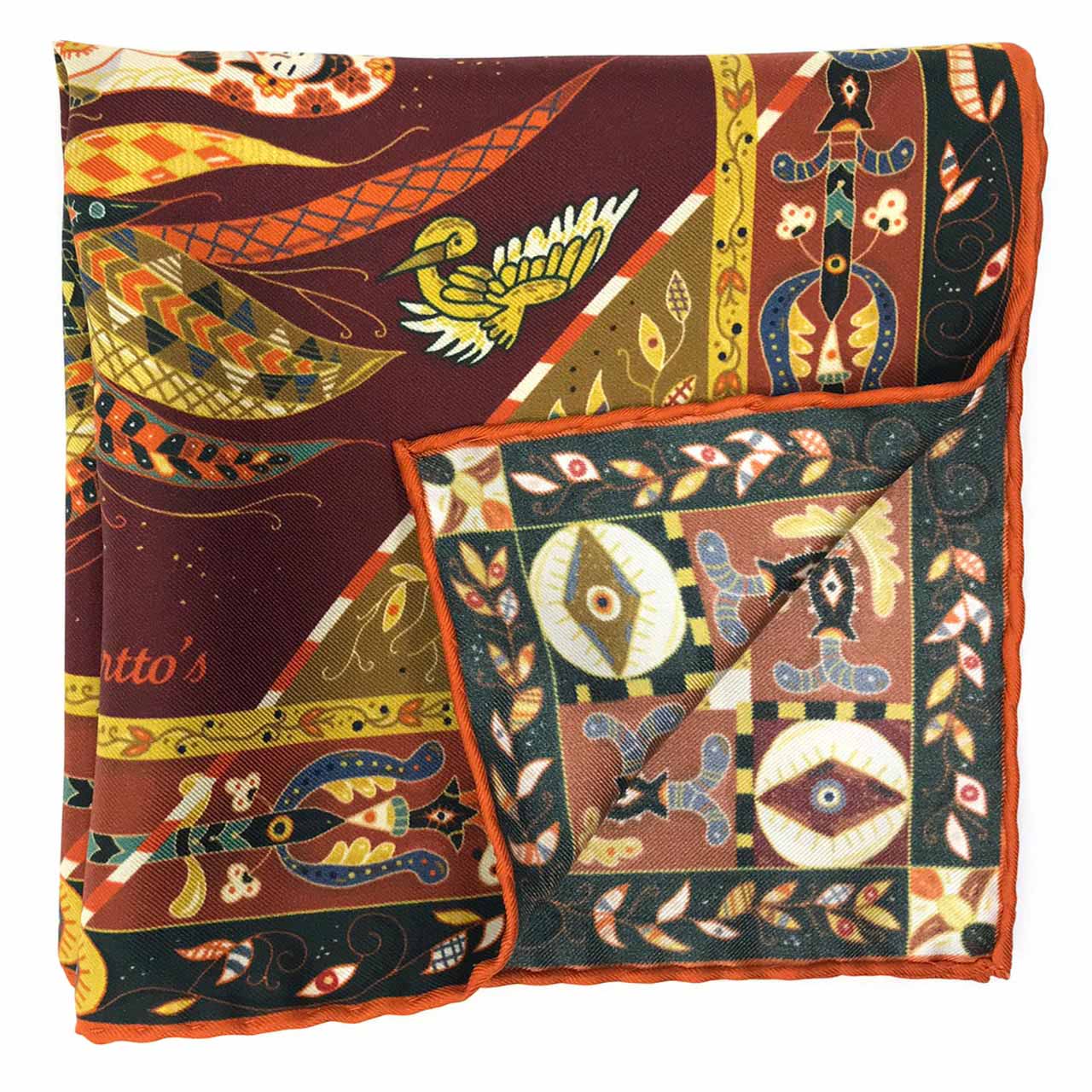 Aquarius Maroon Pocket Square
