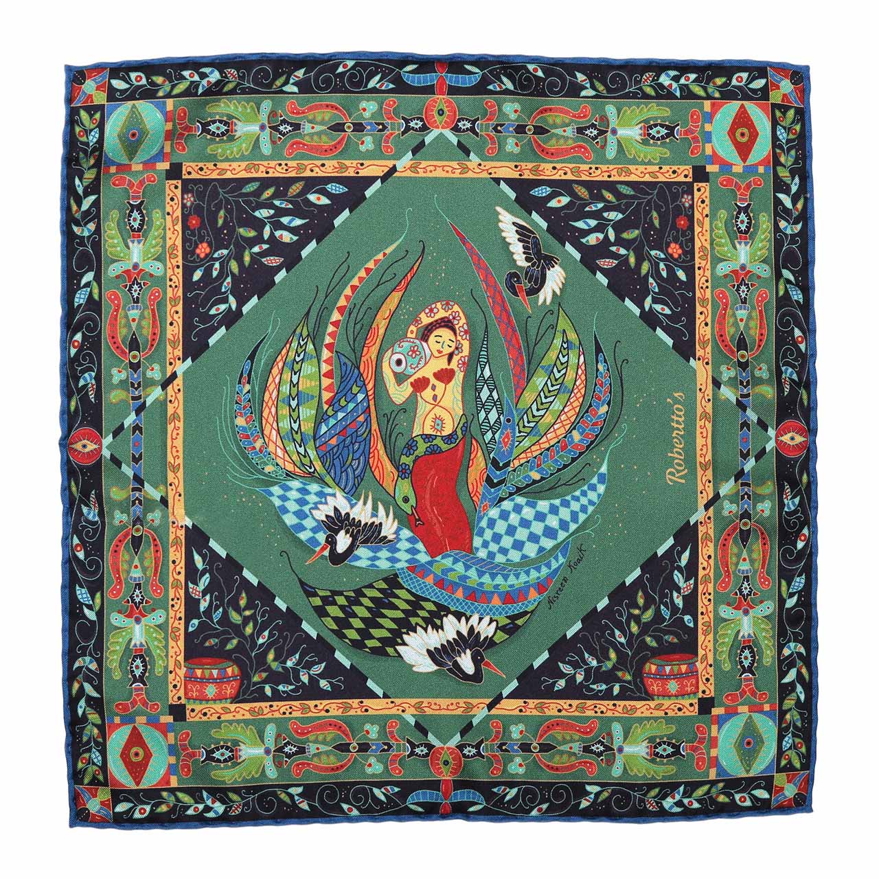 Aquarius Fern Green Pocket Square