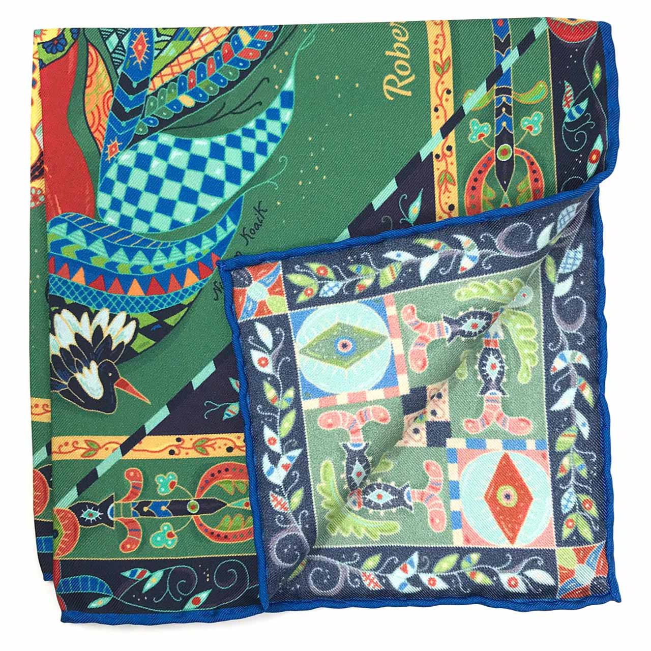 Aquarius Fern Green Pocket Square