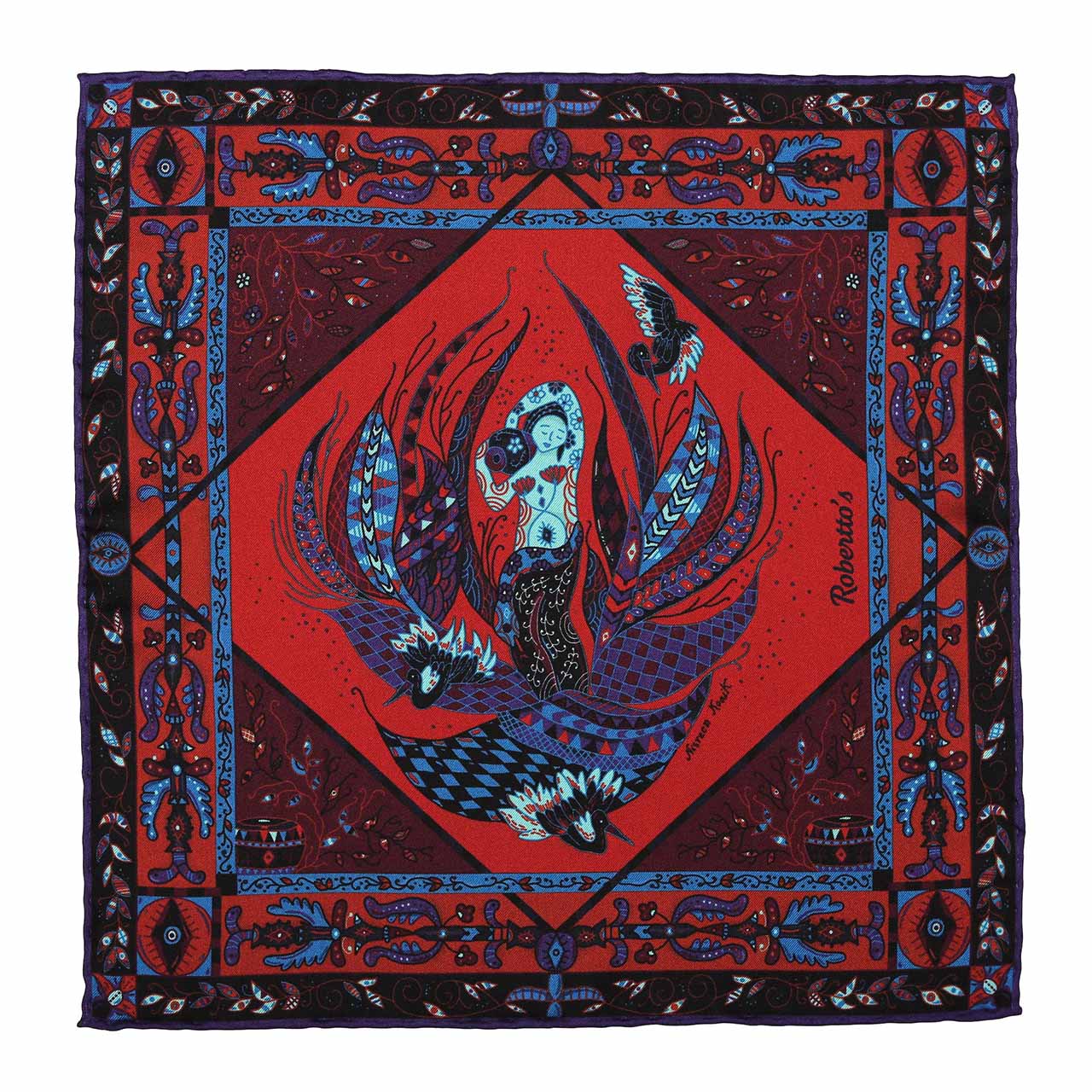 Aquarius Rust Pocket Square