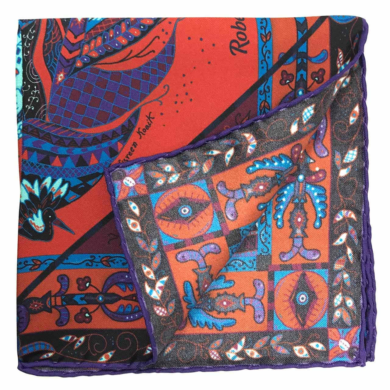 Aquarius Rust Pocket Square