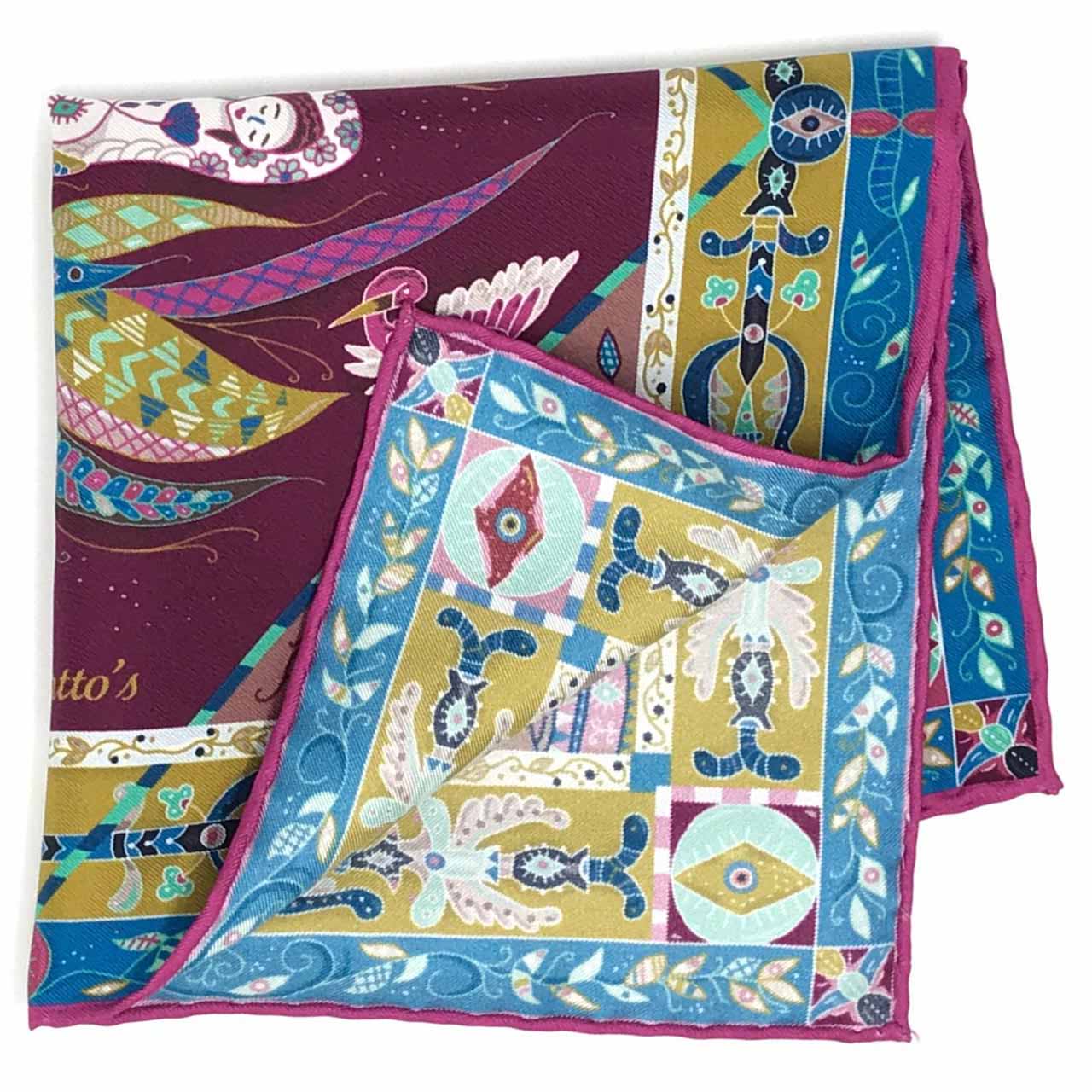 Aquarius Plum Pocket Square