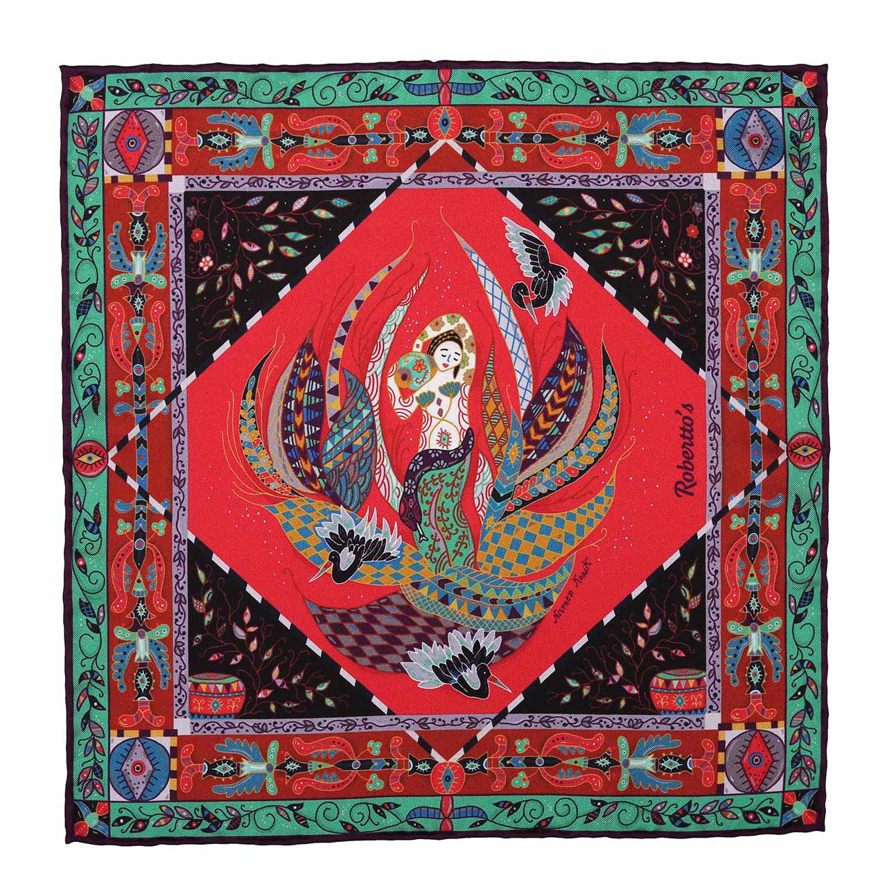 Aquarius Cerise Red Pocket Square