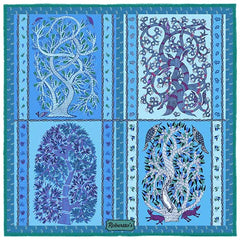 Woodland Symphony Blue and Sky Blue Pocket Square