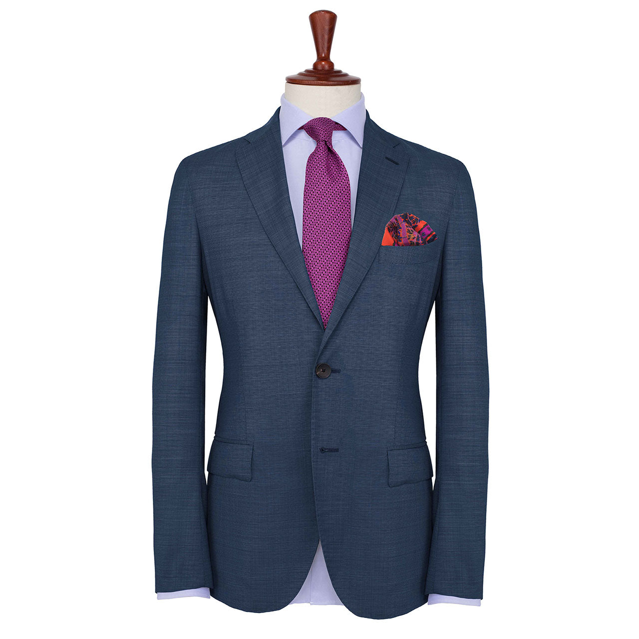 Woodland Symphony Orange and Magenta Pocket Square