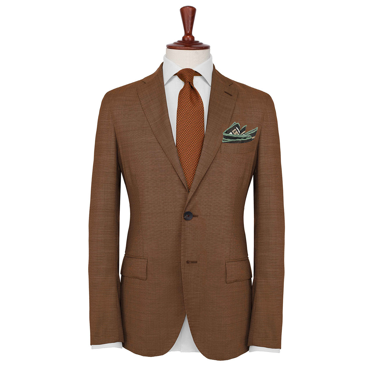 Woodland Symphony Cafe Latte and Ivory Pocket Square