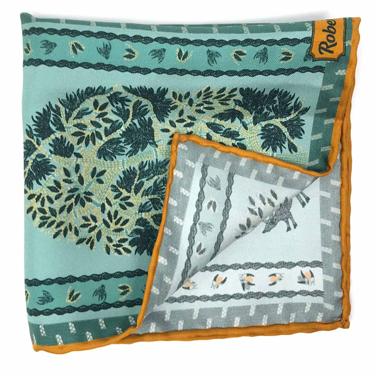 Woodland Symphony Mint Green Pocket Square