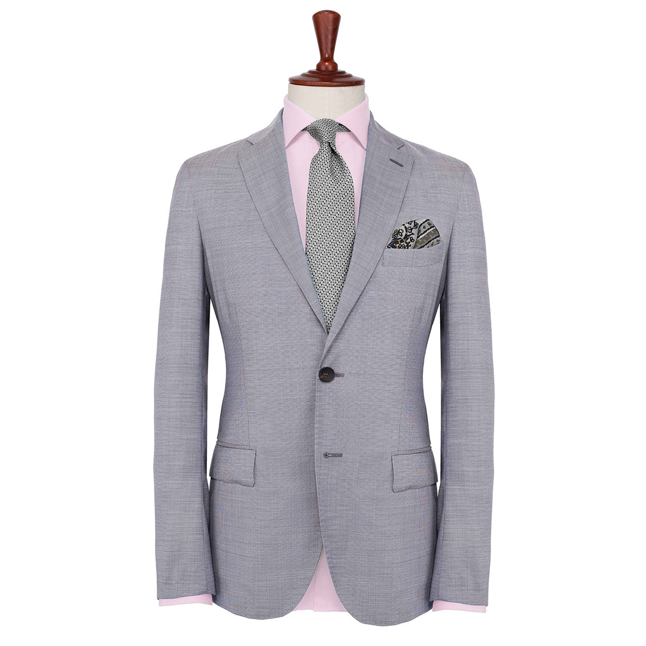 Woodland Symphony Vintage Grey Pocket Square