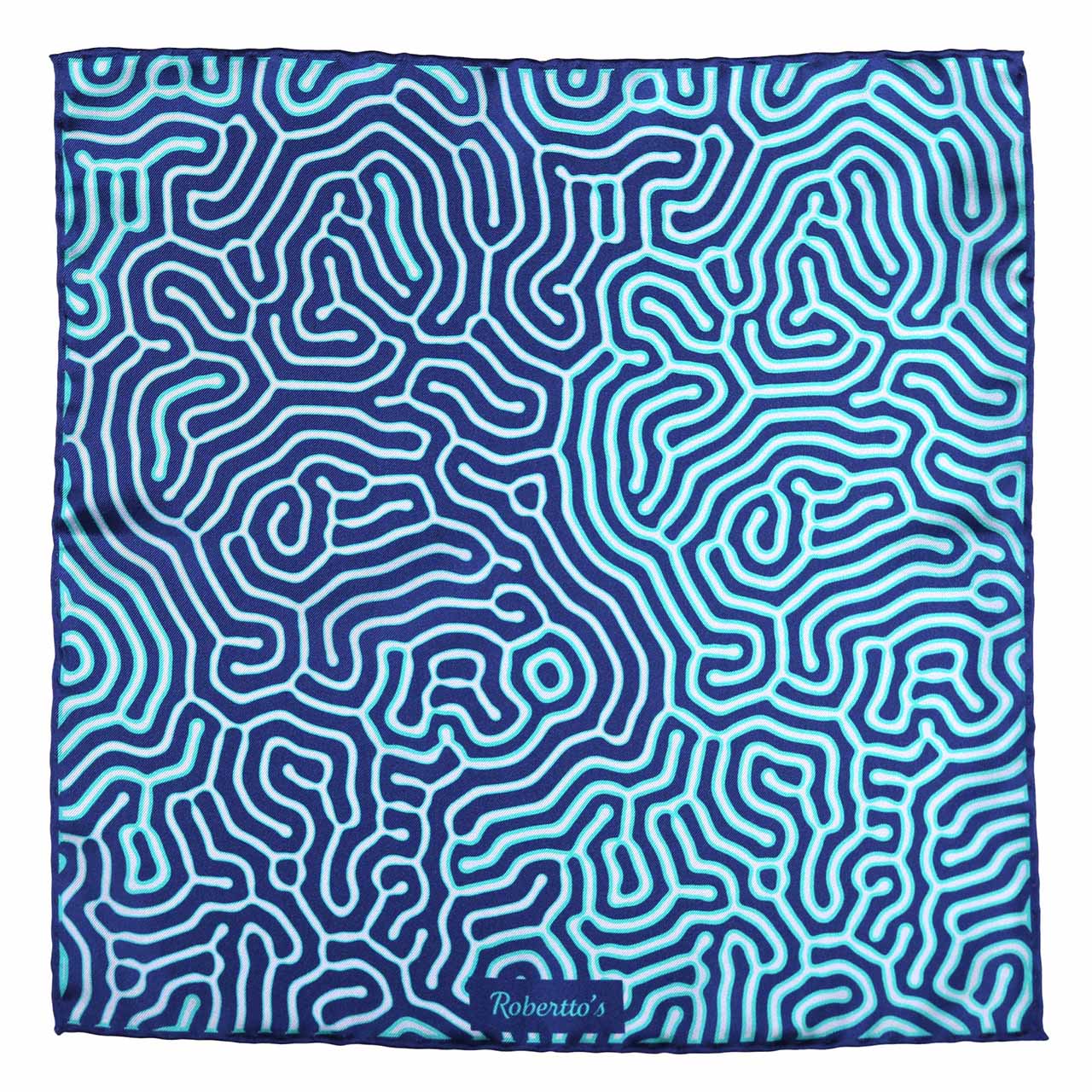 Paths of Destiny Dark Cerulean Pocket Square