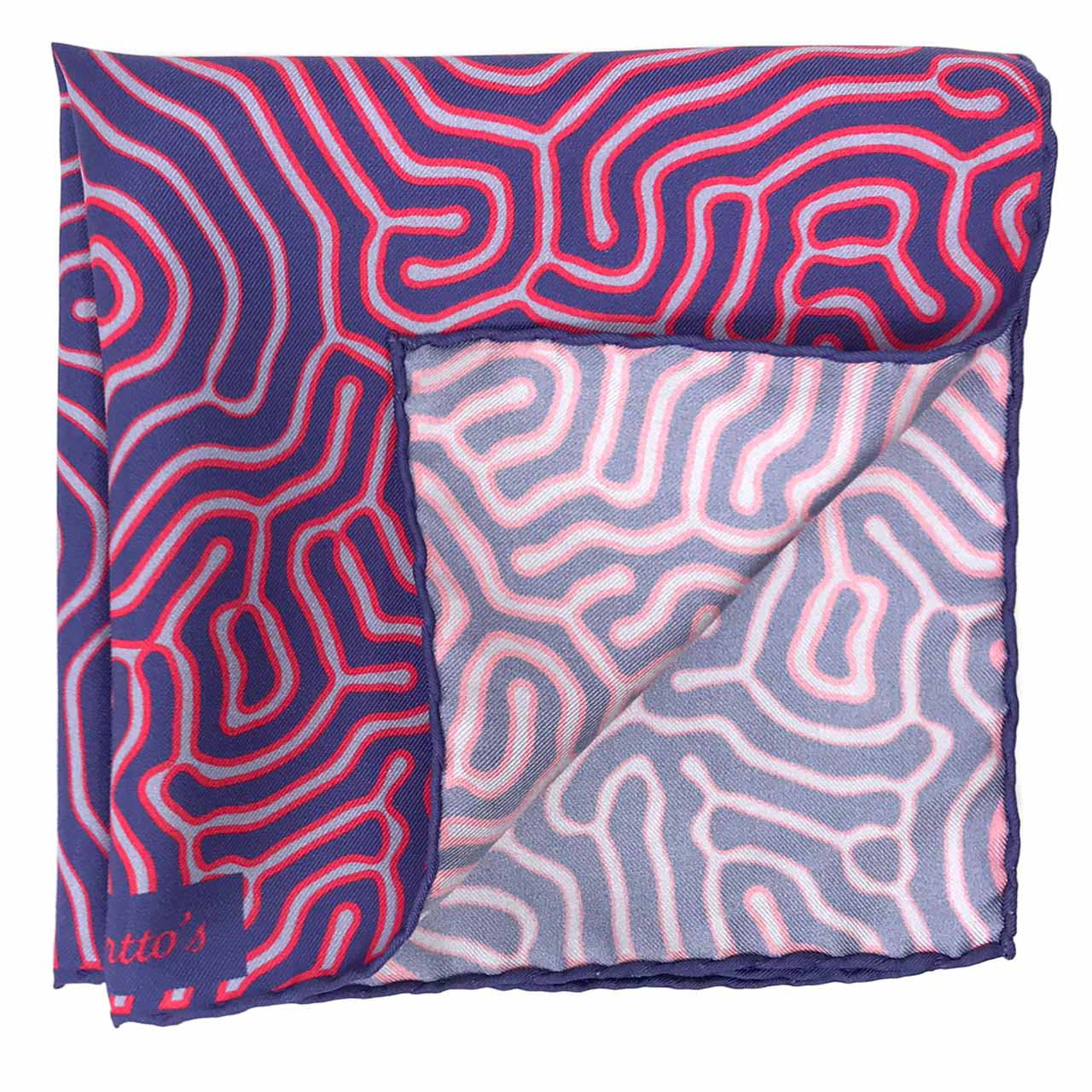 Paths of Destiny Dark Blue-Grey Pocket Square