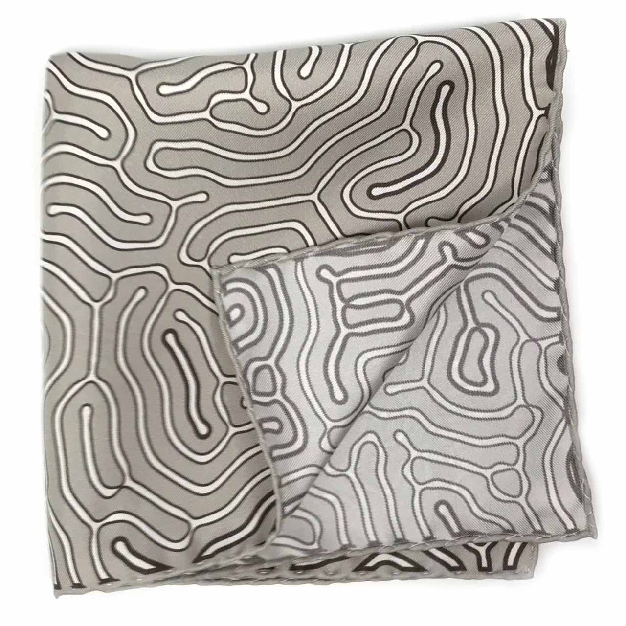 Paths of Destiny Light Pastel Grey Pocket Square