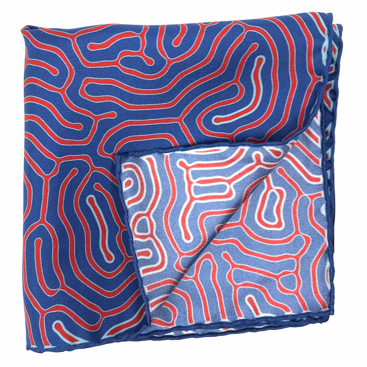 Paths of Destiny Dark Sea Blue Pocket Square