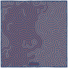 Paths of Destiny Dark Sea Blue Pocket Square