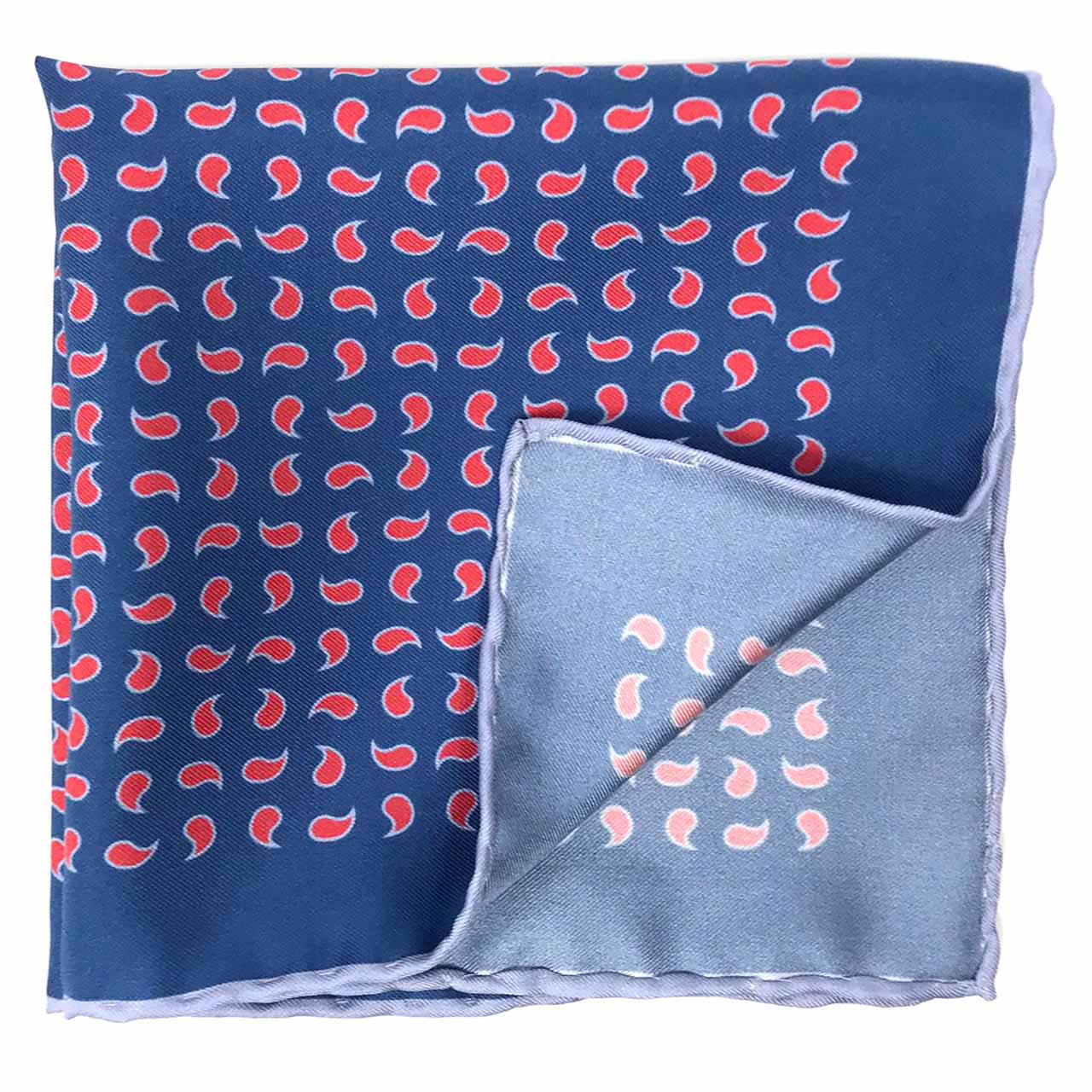 Paisley Scintillation Dark Cool Grey Pocket Square