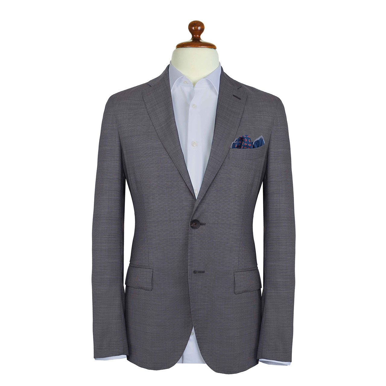 Paisley Scintillation Dark Cool Grey Pocket Square