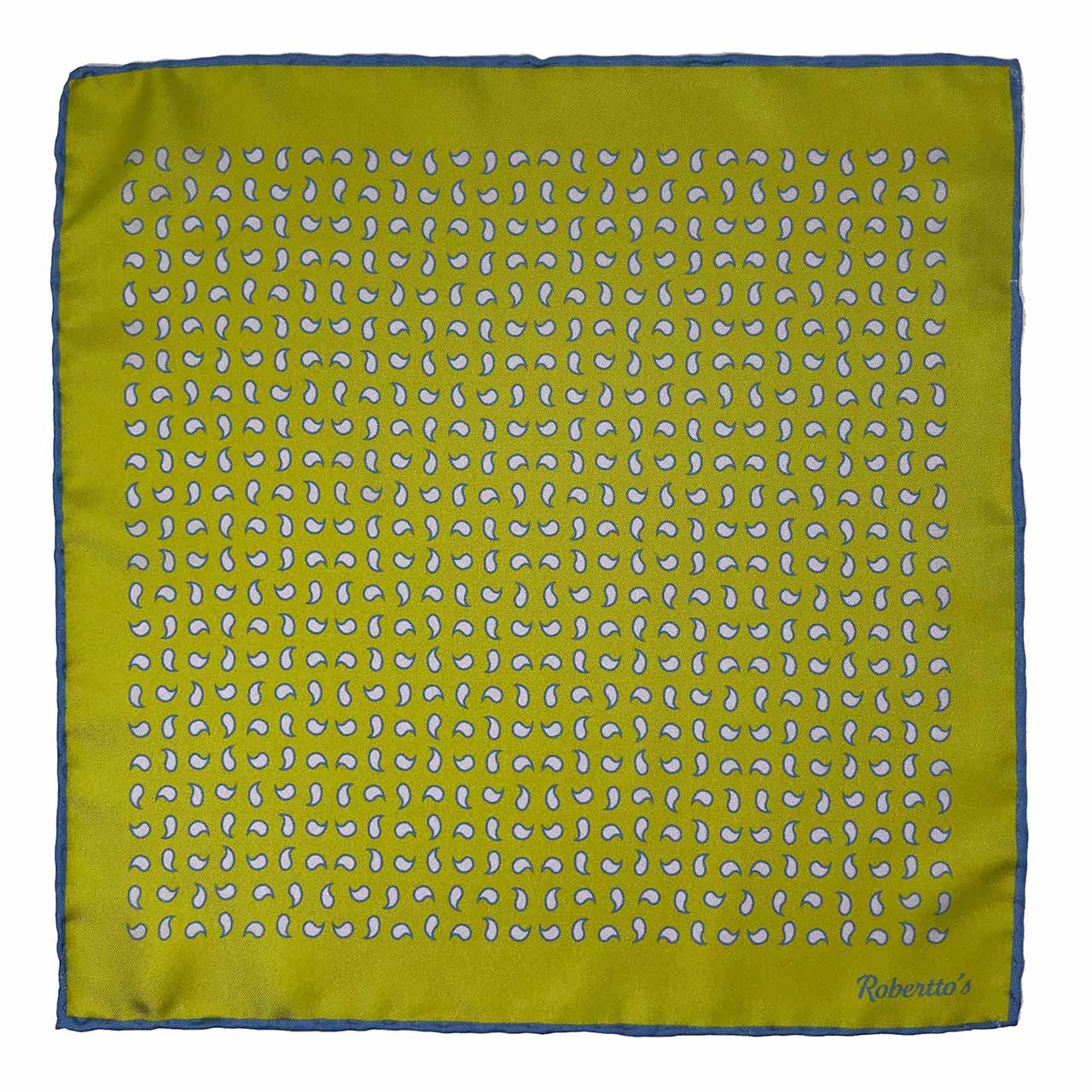 Paisley Scintillation Dark Peridot Green Pocket Square