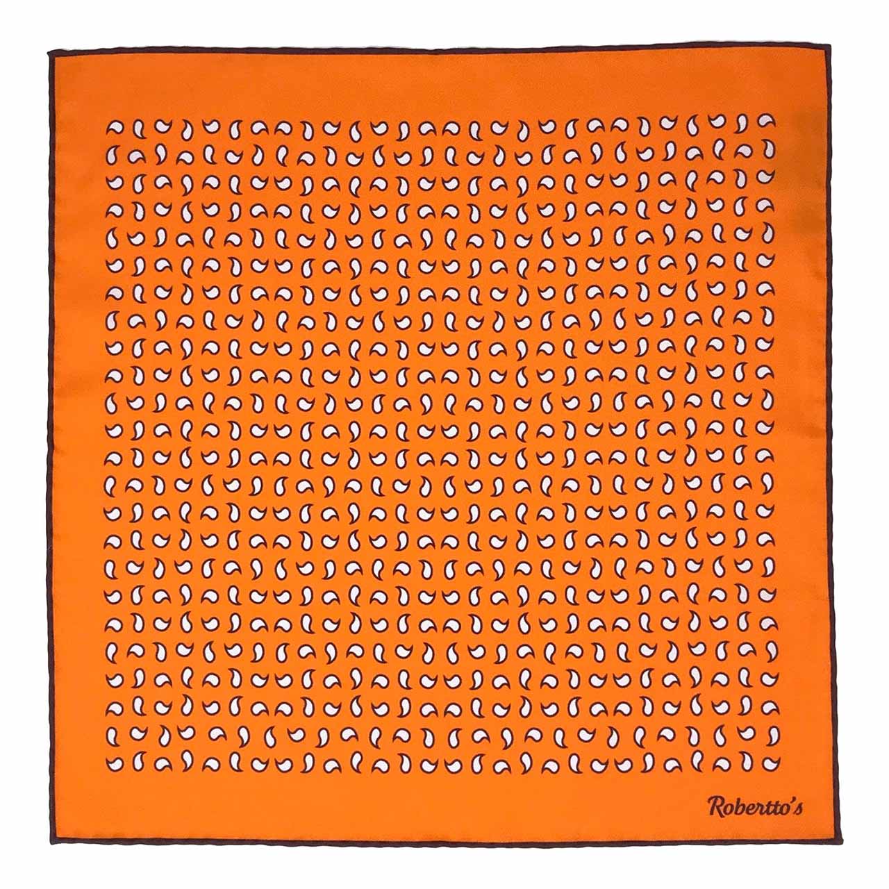 Paisley Scintillation Tangerine Pocket Square