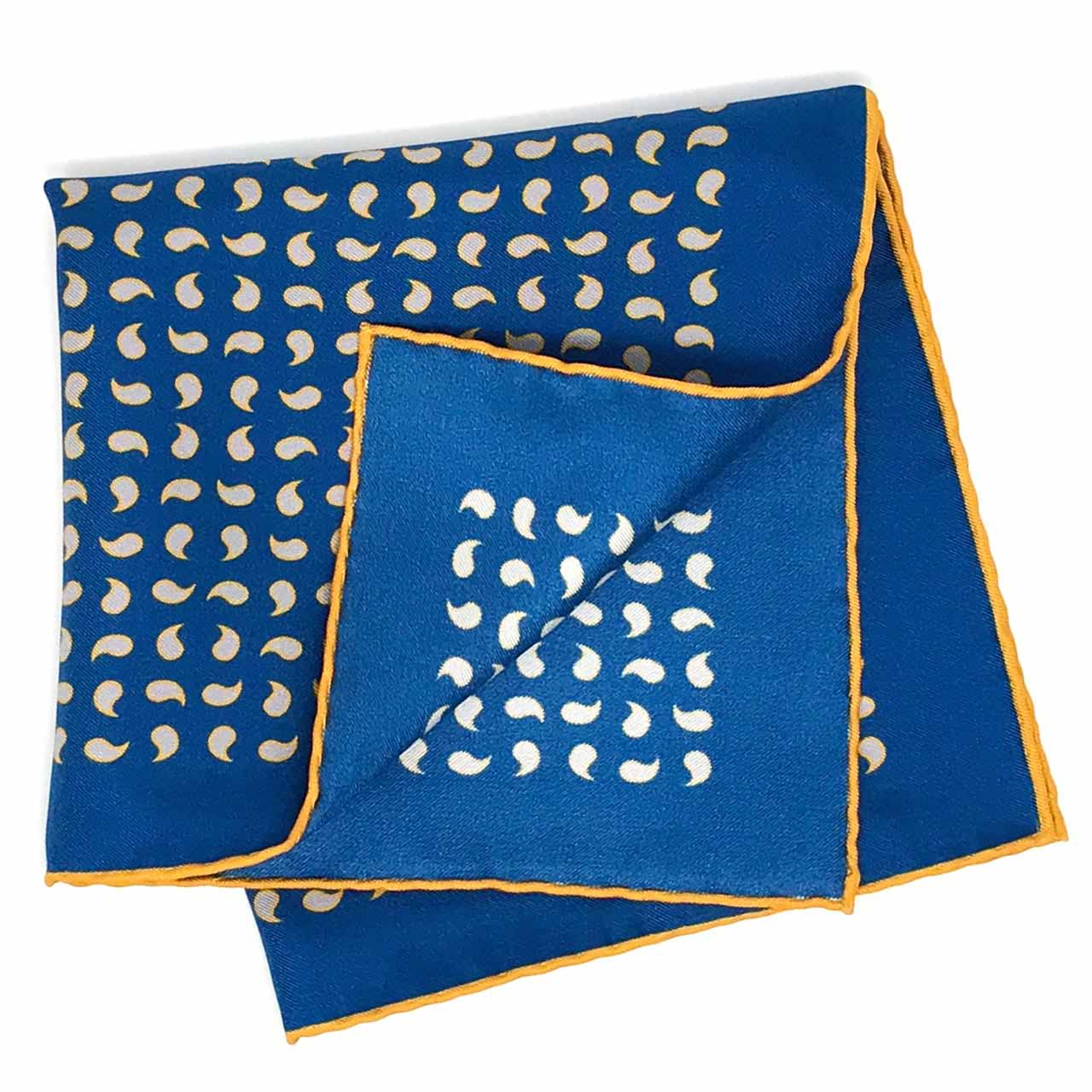 Paisley Scintillation UCLA Blue Pocket Square