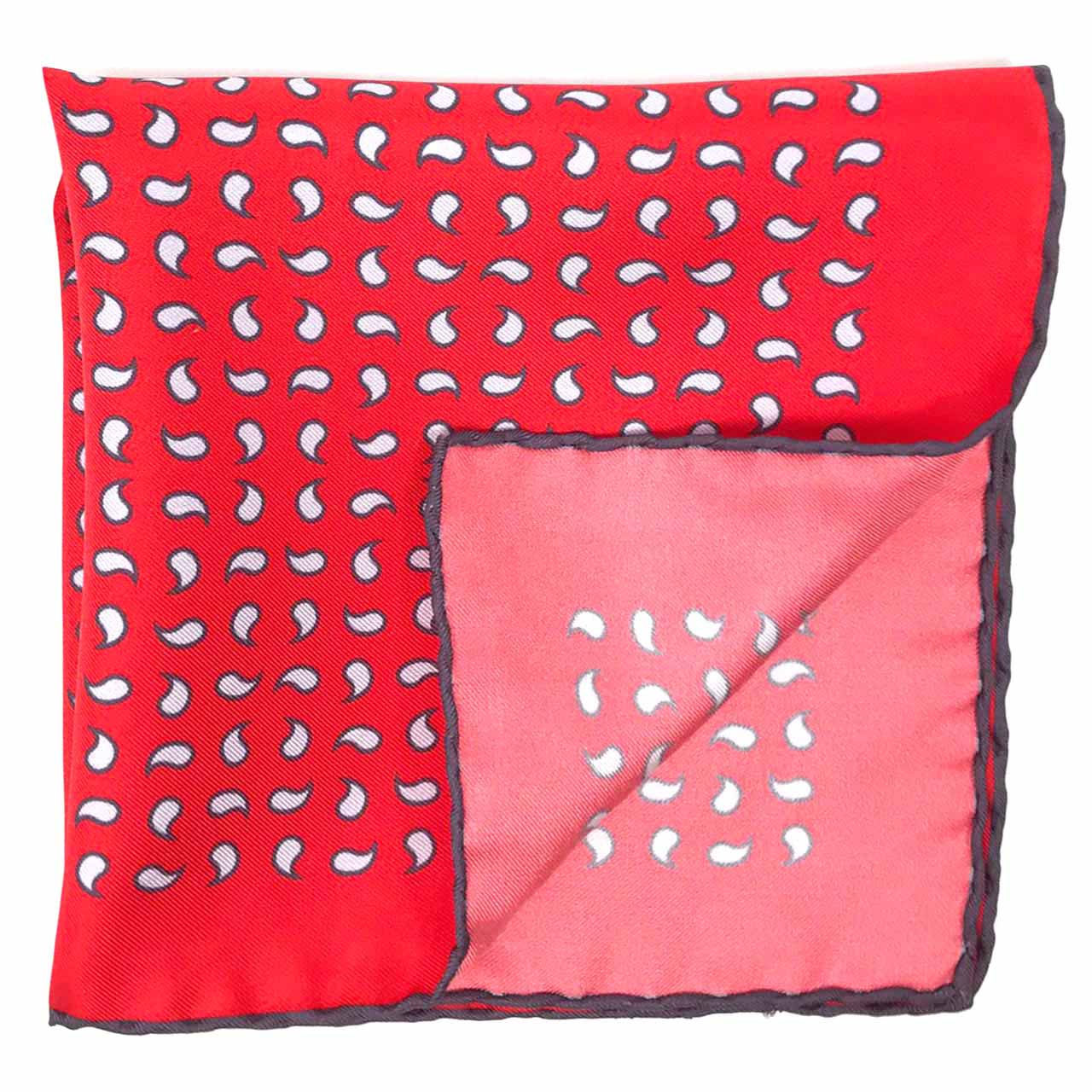 Paisley Scintillation Radical Red Pocket Square