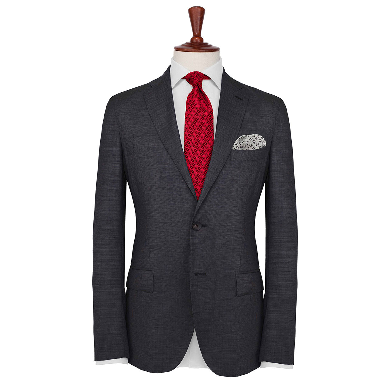 Paisley Scintillation Black on White Pocket Square