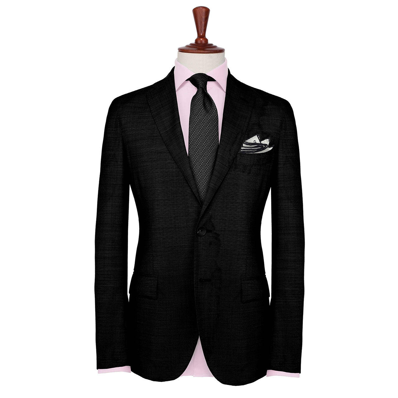 Paisley Scintillation Black on White Pocket Square