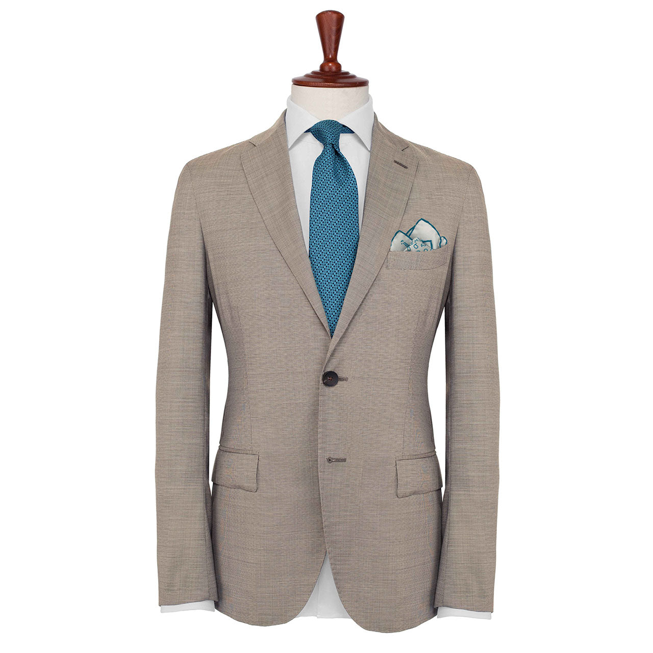 Paisley Scintillation Turquoise on White Pocket Square