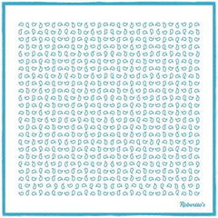 Paisley Scintillation Turquoise on White Pocket Square