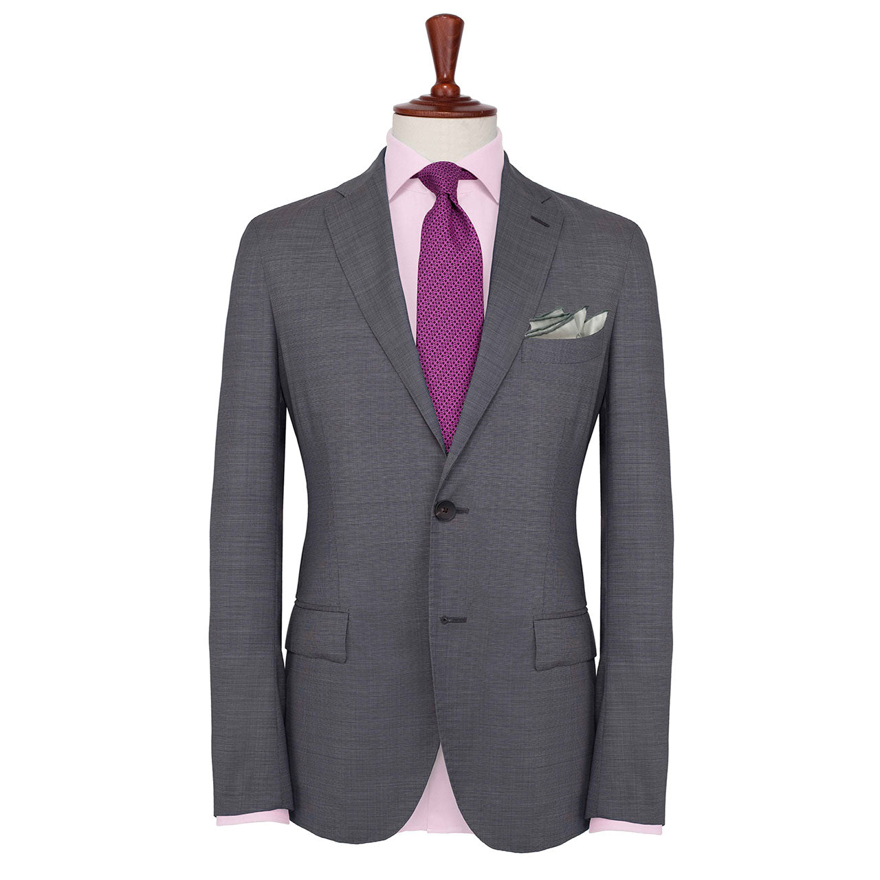Paisley Scintillation Light Grey on White Pocket Square