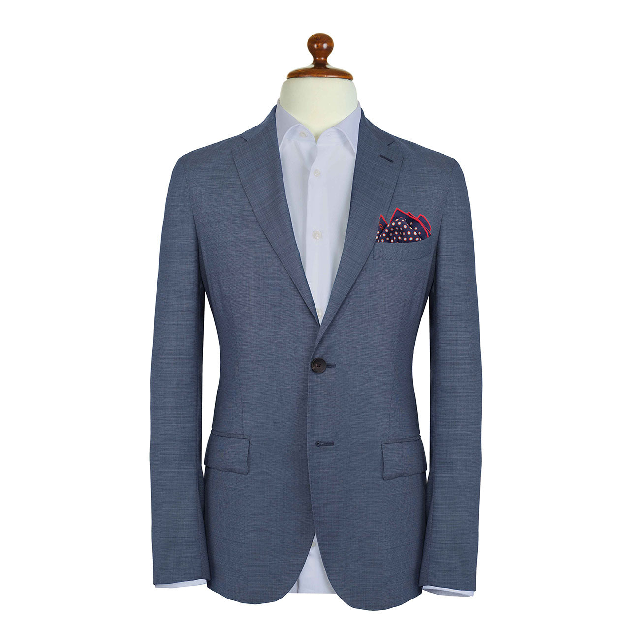 Polka Power Prussian Blue Pocket Square