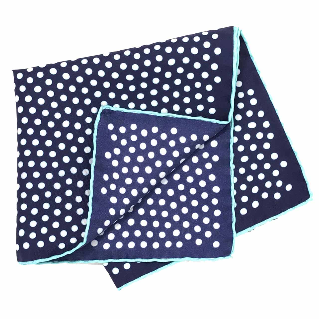Polka Power Oxford Blue Pocket Square