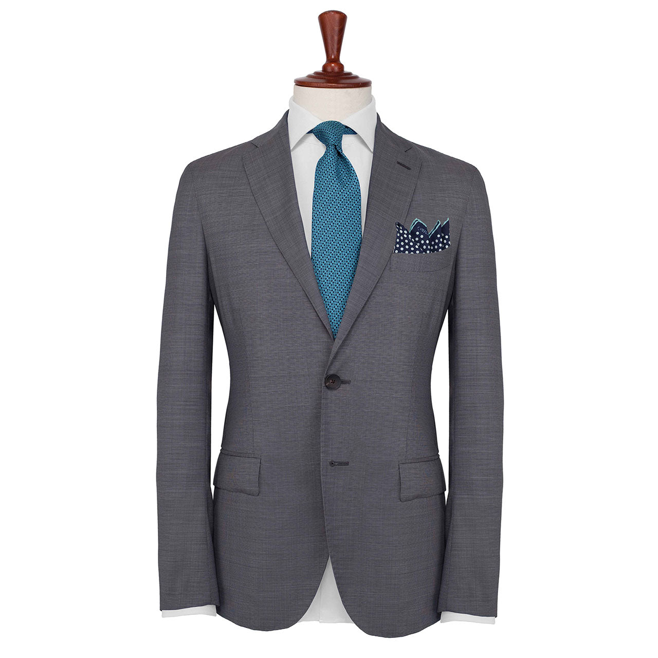 Polka Power Oxford Blue Pocket Square