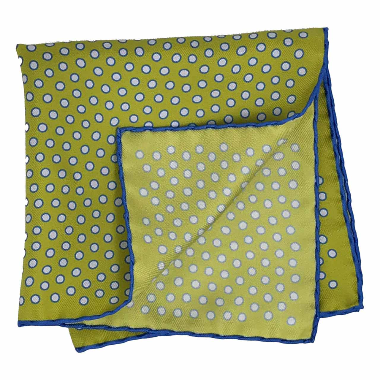 Polka Power Olive Green Pocket Square