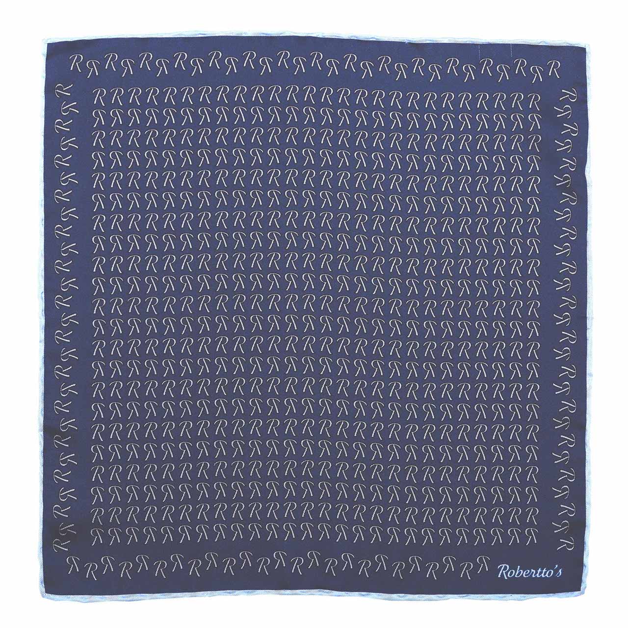 The Monogram Edition Prussian Blue Pocket Square