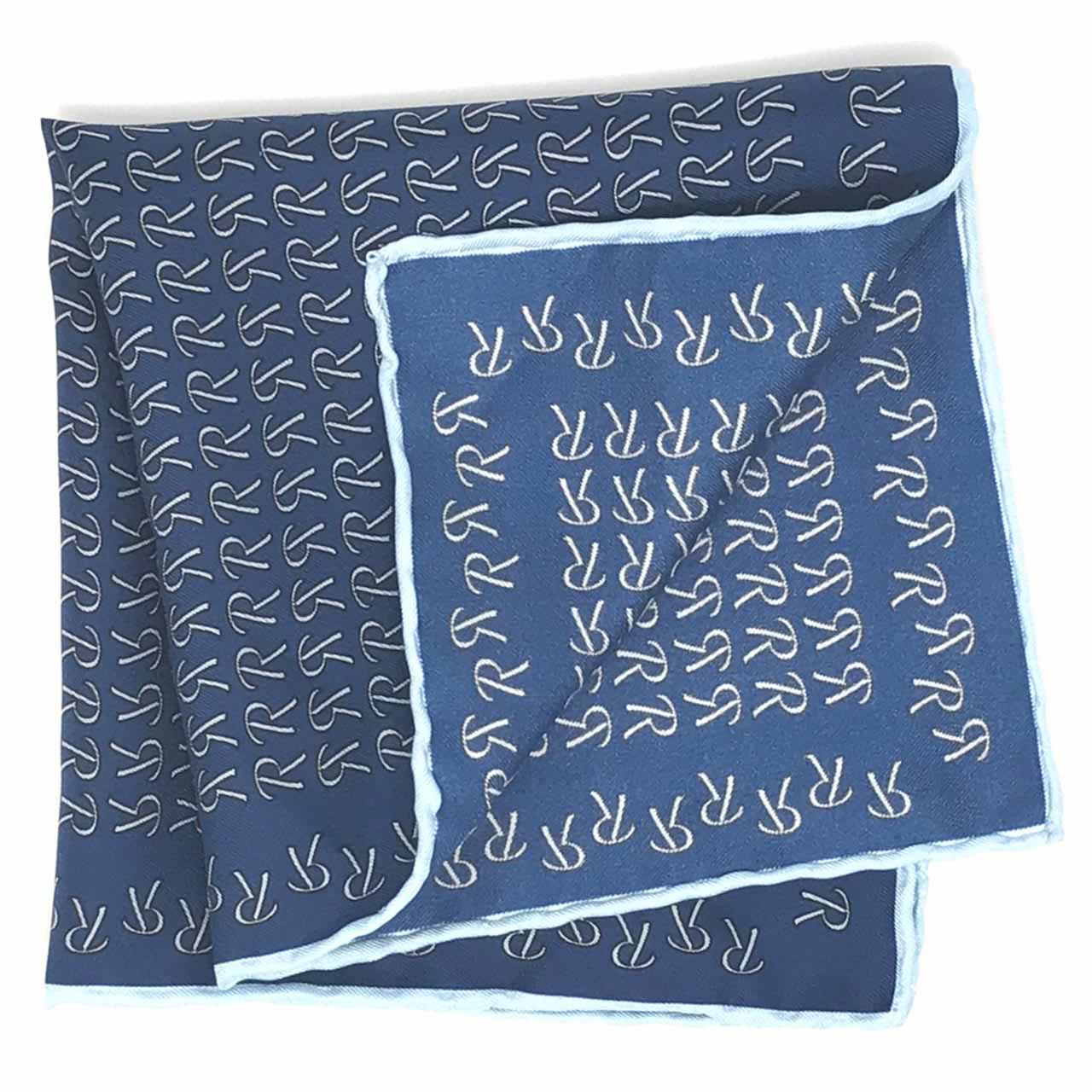 The Monogram Edition Prussian Blue Pocket Square
