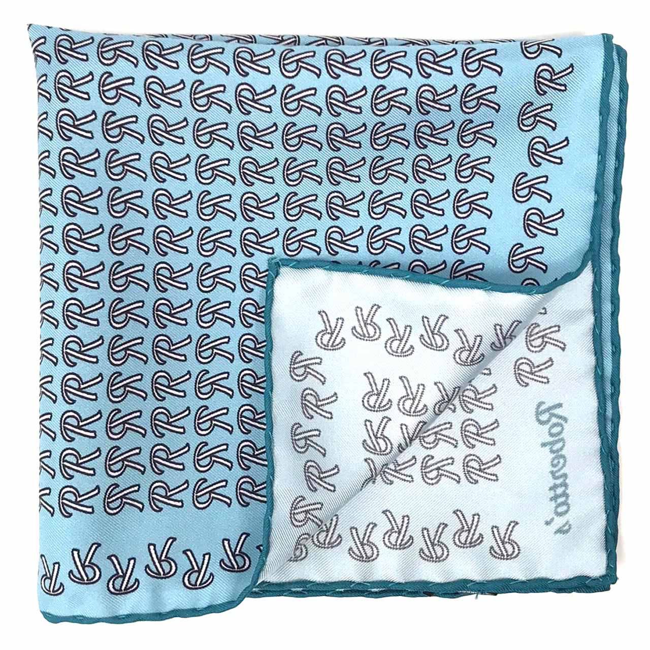 The Monogram Edition Light Blue Pocket Square