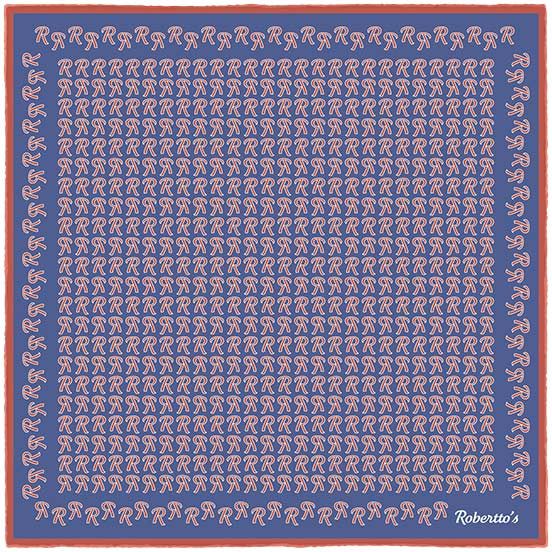 The Monogram Edition Glaucous Blue Pocket Square