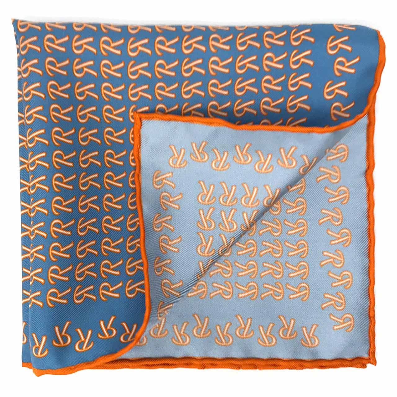The Monogram Edition Light Rackley Blue Pocket Square