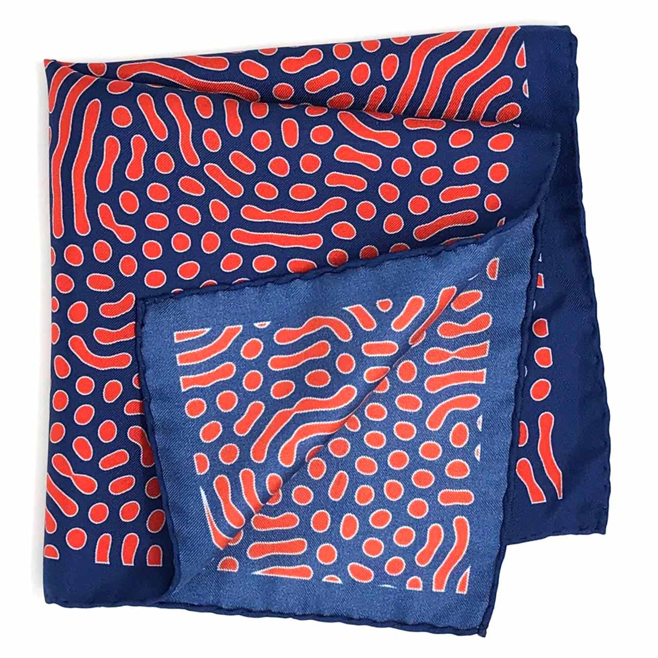 Beneath the Lens Dark Midnight Blue Pocket Square