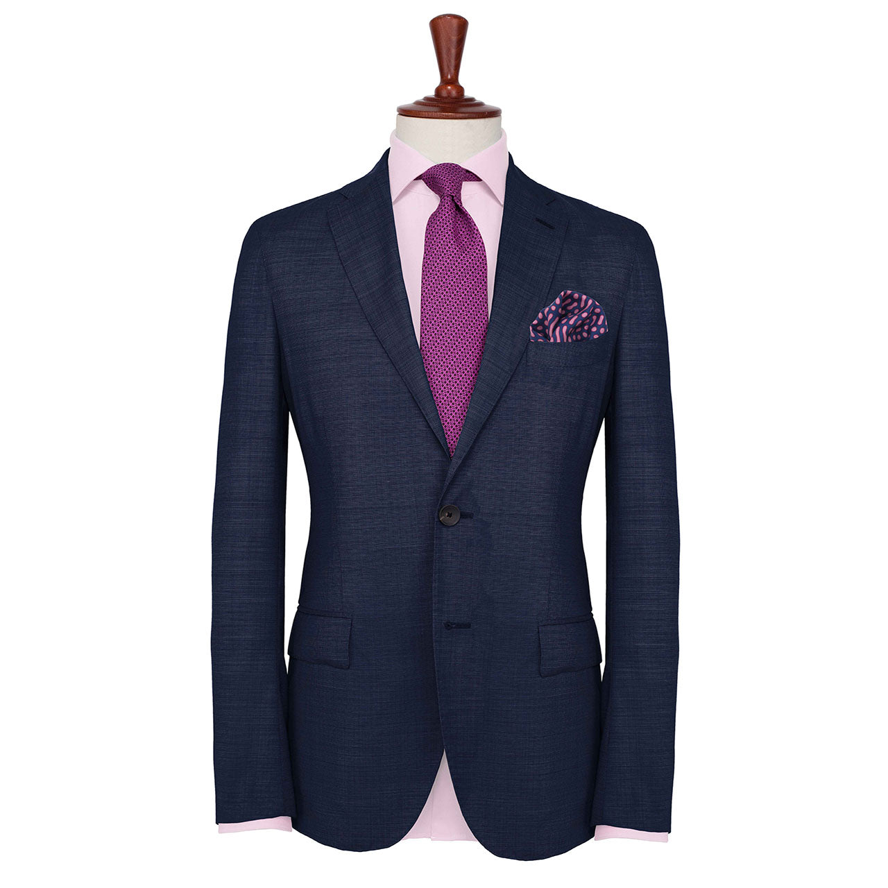 Beneath the Lens Oxford Blue Pocket Square