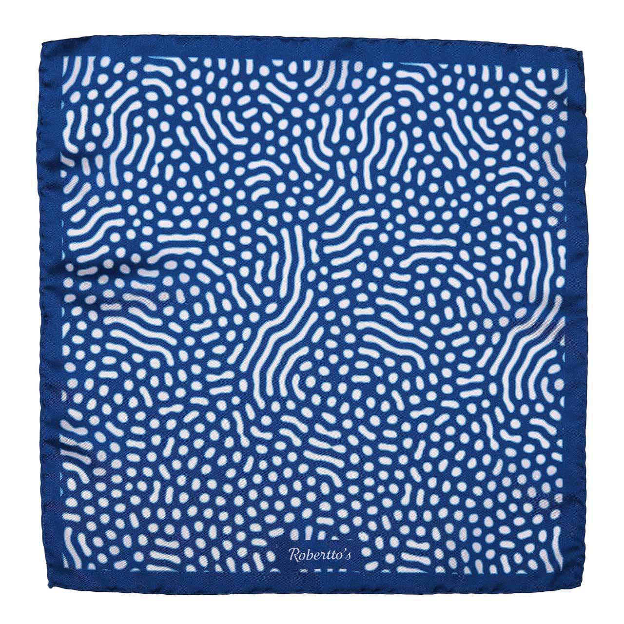 Beneath the Lens Dark Steel Blue Pocket Square