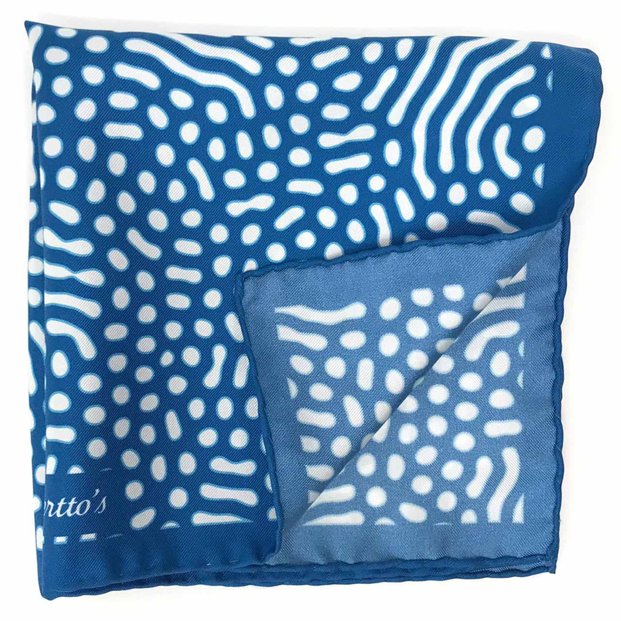 Beneath the Lens Dark Steel Blue Pocket Square