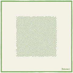 Polka Shoestring Apple Green on White Pocket Square