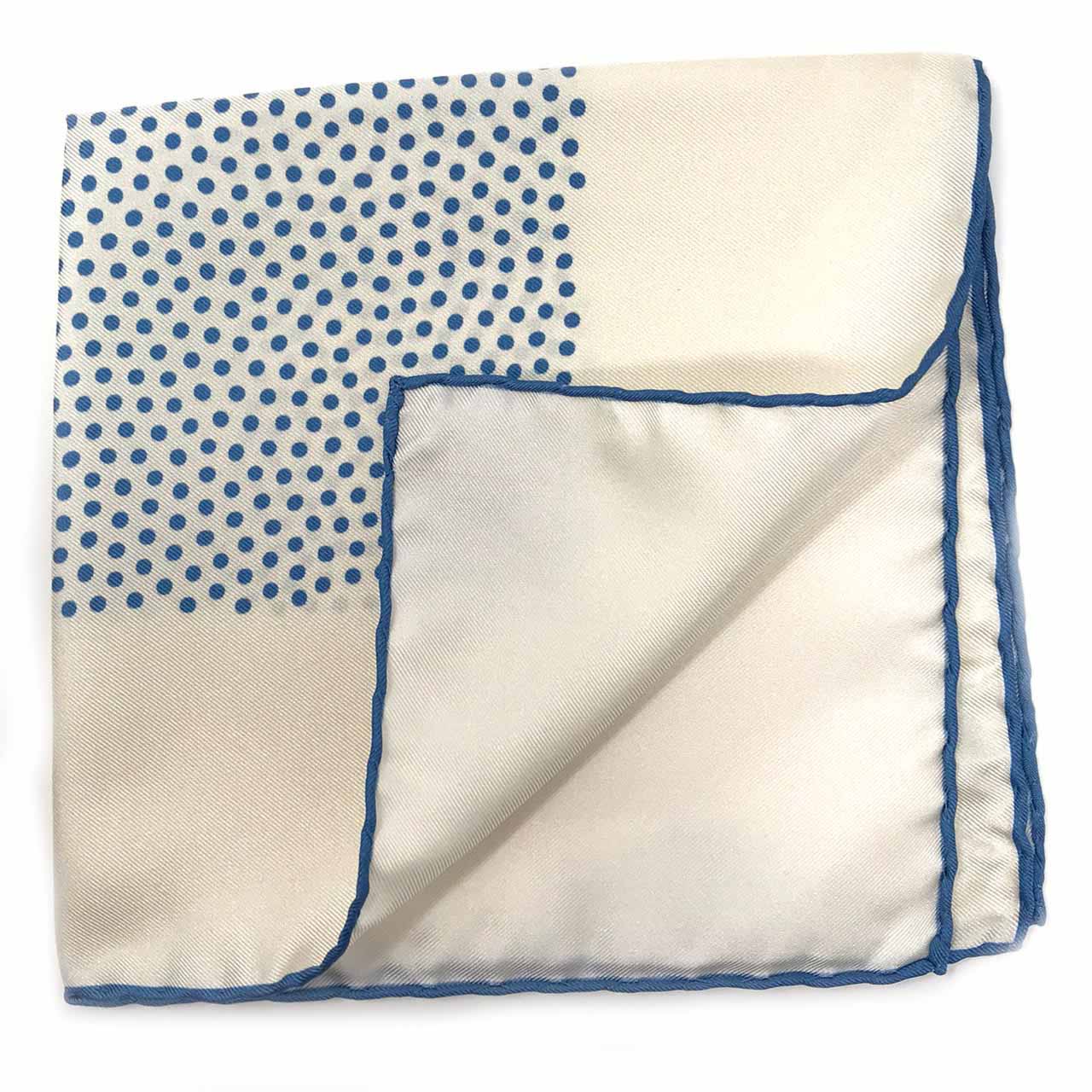 Polka Shoestring Air Force Blue on White Pocket Square