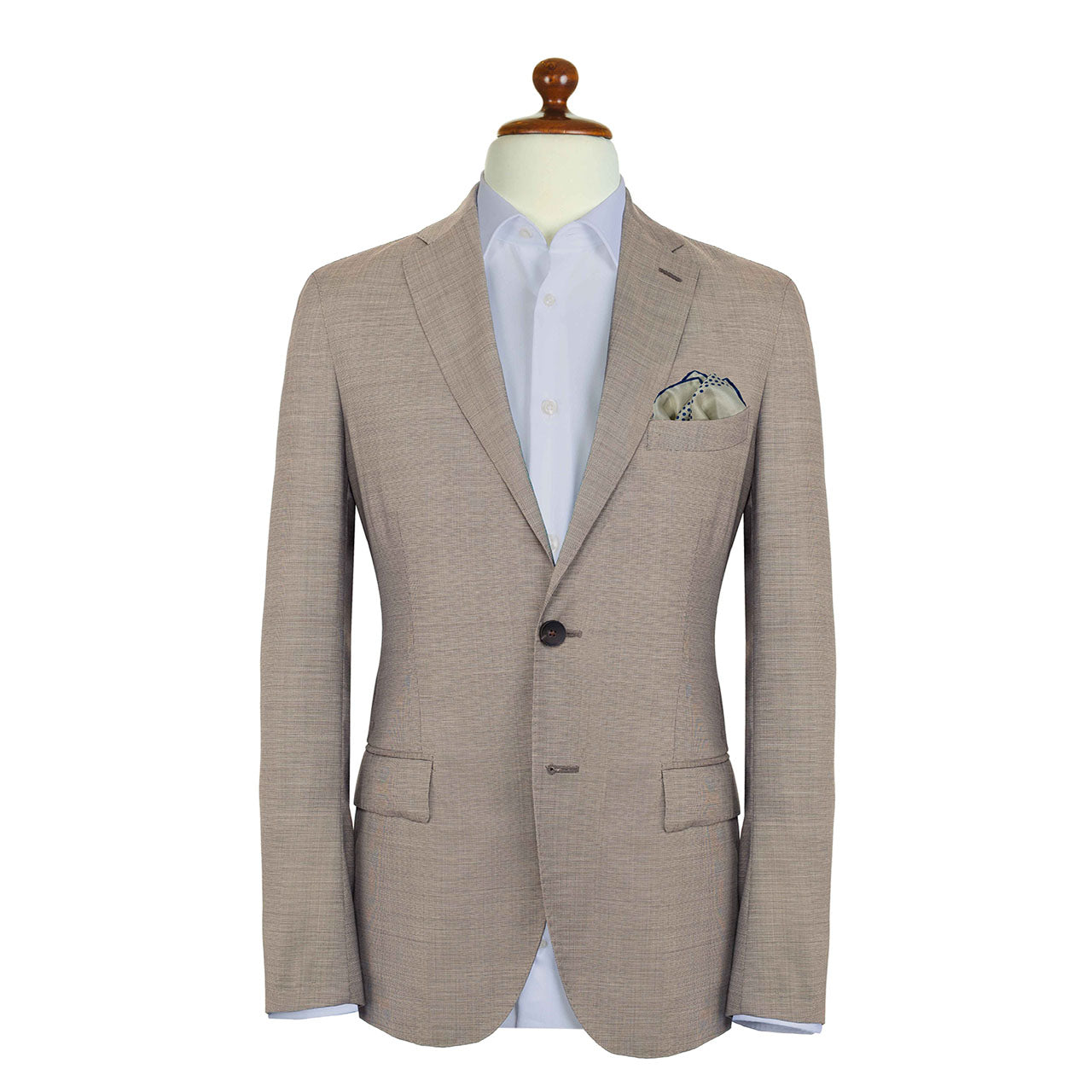 Polka Shoestring Air Force Blue on White Pocket Square