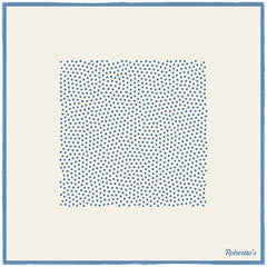 Polka Shoestring Air Force Blue on White Pocket Square
