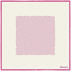 Polka Shoestring Bright Pink on White Pocket Square