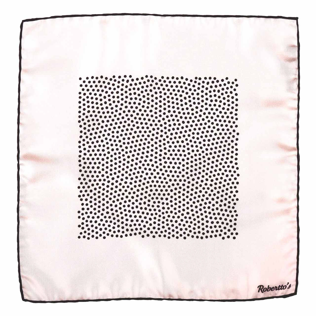 Polka Shoestring Black on White Pocket Square